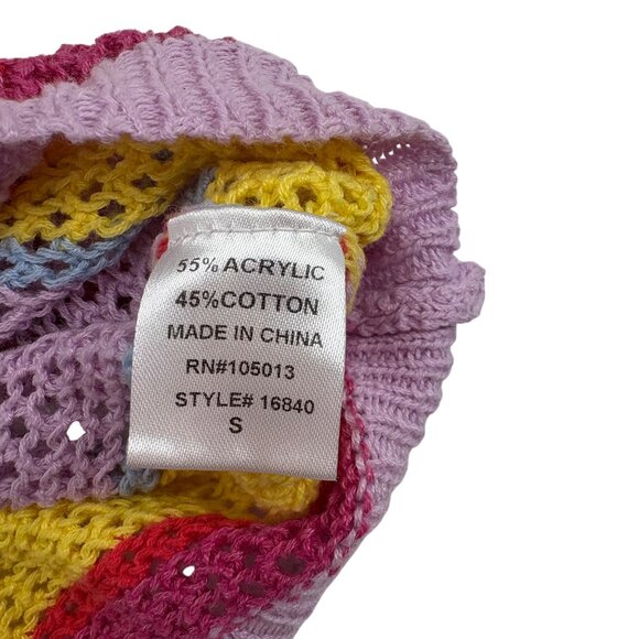 Andrée By Unit Womens Striped Knit Sweater S Multicolor Acrylic Cotton - Picture 3 of 6